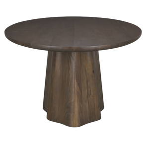 Rich Dark Brown Finish Solid Mango Wooden New Waves <b>Style</b> Pedestal Base Oval Shape Modern Home <b>Dining</b> Room Kitchen <b>Dining</b> <b>Table</b> - Product Image 3