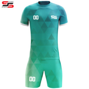Vente en gros, uniforme de football, sublimation imprimé, rouge, jaune, vert, bleu, blanc, ensemble de maillots de football - Product Image 1