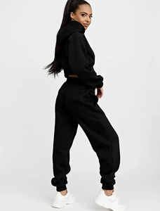 Conjunto de Sudadera con Capucha y Pantalones Deportivos de Felpa para Mujer, el Mejor para el Invierno, Personalizado, de 2 Piezas, Tela de Felpa, 100% Algodón, Chándal Bordado - Product Image 2