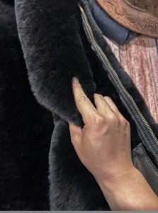 Men's Winter Long <b>Coat</b> <b>with</b> Raccoon <b>Fur</b> <b>Hood</b> Genuine Sheepskin Shearling Jacket Thick Warm Wool Liner Waterproof <b>Black</b> Color - Product Image 6