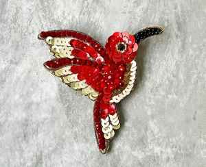 Colgantes navideños bordados con lentejuelas y cuentas temáticas de pájaros hechos a medida para el hogar para la reventa de adornos de bolas y árboles - Product Image 2