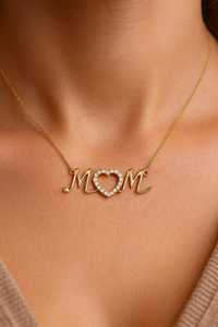 Collar de Plata de Ley 925 con Baño de Oro Vermeil de 14k, Colgante de Corazón con Circonita Cúbica, Regalo Perfecto para el Día de la Madre - Product Image 5