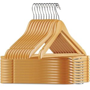 Classic Style Wood Clothes Hanger <b>for</b> Wardrobe Bathroom Living Room Boutique Laundry Use - Product Image 2