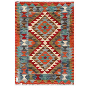 Alfombra Kilim de Maimana, Afganistán, 117 x 82 cm, Pieza Decorativa para Pared - Product Image 1