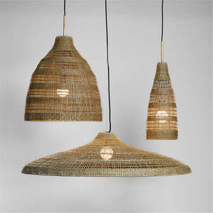 Mejor precio Natural tejido Seagrass montaje empotrado luz bambú redondo antiguo/diseño rústico decoración del hogar al por mayor de Vietnam - Product Image 4