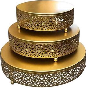 MS-Soporte de Metal para pastel de cumpleaños, accesorio personalizado hecho a mano, Juego de 3, soporte para pastel, expositor, taza de Metal - Product Image 2