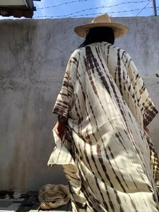 El más nuevo diseño hecho a mano Tie Dye Rayon Kimono Robe Beautiful One Size Floor-Length Kimono de mujer con cinturón Patrón sólido - Product Image 4