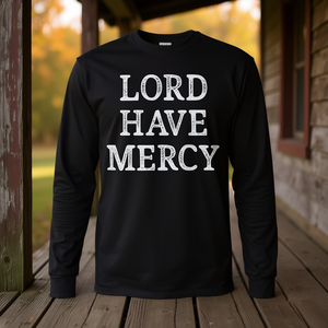 T-shirt à manches longues style vintage « Lord Have Mercy », vêtements promotionnels d'inspiration vintage - Product Image 1