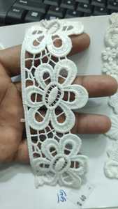 ทำเองในสองสีดอกไม้ออกแบบในสีขาวและสีเบจในความกว้างที่แตกต่างกันสำหรับสุภาพสตรีชุดและชุดสูท - Product Image 3