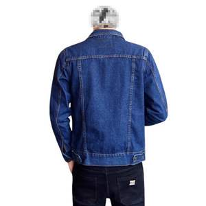 Chaqueta vaquera para hombre personalizada, elegante, informal, de alta calidad, con bolsillos laterales, chaqueta vaquera azul claro para hombre - Product Image 5