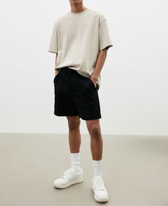 OEM/ODM 100% pantalones cortos de algodón casuales para hombre de alta calidad de lana de algodón pesado 220g transpirable de secado rápido antiarrugas pantalla de seda - Product Image 1