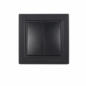 2 Gang 1 Way Perfect Graphite 220V IP22 Wall <b>Switch</b> 16A Electric Power <b>Light</b> <b>Switch</b> ABS Plastic Home Use EU/UK/US Standards - Product Image 1