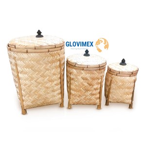 Hot New Design Bambou Panier De Rangement Rectangle Tissé Panier Prix De Gros Cuisine Espace Organisateur - Product Image 2