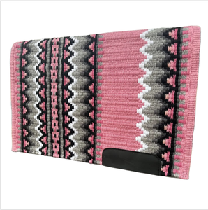 Almohadilla de montura western Ansh International de algodón con patrón azteca rosa, relleno de lana de Nueva Zelanda y forro polar para equitación - Product Image 1