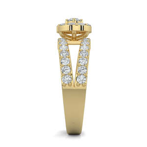 แหวนหมั้นวินเทจประดับเพชรทรงปรินเซสคัท ทอง 14K ชุบโรเดียม แบบฝังช่องสำหรับผู้หญิง - Product Image 2