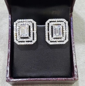 Pendiente de plata esterlina con forma de Esmeralda blanca, hermoso pendiente, joyería personalizada, pendientes de araña, regalo para mujer - Product Image 2