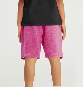 Personalizado en blanco sudor corto cordón lavado con ácido bordes crudos Vintage liso francés Terry algodón polar Jogger deportes lavado pantalones cortos para hombre - Product Image 2