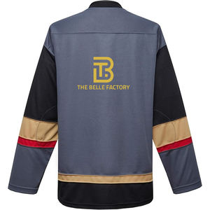 Camiseta de hockey sobre hielo de punto de malla de secado rápido estilo profesional, duradera y transpirable para entrenamiento, disponible en los colores del equipo - Product Image 3