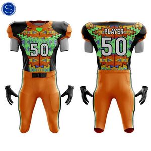 Conjunto de uniformes de fútbol americano Jersey sublimado pantalones acolchados entrega rápida OEM fabricante Pakistán maqueta gratis - Product Image 2