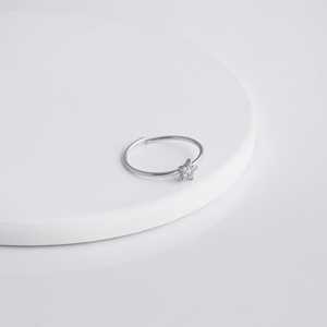 Designer Platinum Geometric <b>Ring</b> Featuring <b>Turquoise</b> Opal and Shimmering Zircon in a Inspired Style - Product Image 1