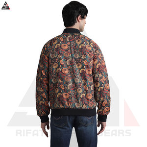 Wholesale Price Winter Custom Front Logo Sublimation <b>Canvas</b> Windproof Bomber <b>Jacket</b> for <b>Men</b> High Quality Pakistan Made - Product Image 3