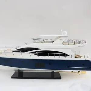 Gia NhienメーカーカスタムデザインAZIMUT82モーターヤックウッドモデルボート-高品質ウッドシップモデル-ハンドクラフト