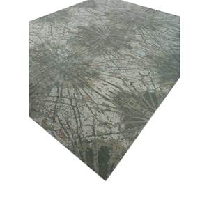 Alfombra Kavi Verde de Lana y Seda de Bambú Anudada a Mano, Diseño Teoría del Caos, 10 mm de Grosor, Rectangular, para Hogar, Dormitorio, Pasillo, Modelo Esk-400 - Product Image 2