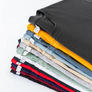 100% algodón Premium 160gsm tela de punto logotipo personalizado estampado liso hombres verano entrenamiento gimnasio Camiseta básica algodón hombres camiseta - Product Image 4