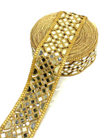Dentelle en coton brodée miroir africaine, largeur 25 mm, couleur personnalisée, avec sequins dorés, pour vêtements, vente en gros, Kushang Textile