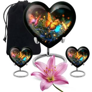 ชุดโกศแบบมีไฟประดับรูปผีเสื้อขนาด10นิ้วและโกศ2ชิ้นสำหรับงานศพ - Product Image 1