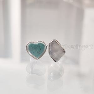 Joyería de piedra cruda, anillo para mujer, piedra lunar arcoíris Natural, piedra preciosa, piedra natal de junio, anillo de corazón, joyería, anillo de Plata de Ley 925 - Product Image 3