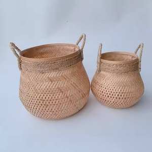 Eco-Friendly Customized Clothing Storage <b>Baskets</b> Vietnam's Natural Woven <b>Bamboo</b> <b>Baskets</b> - Product Image 1