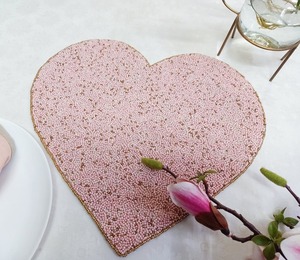 Elegante Mantel Individual Redondo con Cuentas Hechas a Mano y Salvamanteles Festivos de Navidad y Año Nuevo, Material de Tela - Product Image 6