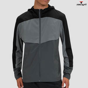 Veste de fitness coupe-vent en nylon léger unisexe avec capuche fermeture éclair imprimé ensemble de shorts d'été pour hommes et femmes - Product Image 3