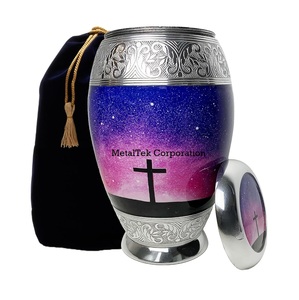 Holy Cross Luxury Cremation Urn Keepsake Customised Print Wholesale Factory Price Funeral Ashes Adult Burial Decorative Jars - Product Image 2