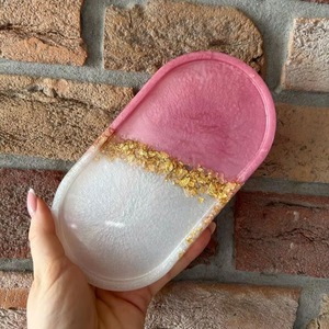 Resin <b>Decorative</b> Tray in Multiple Colors Cosmetic Organizer Home <b>Decor</b> Oval Resin Tray Vanity Tray High Quality - Product Image 2