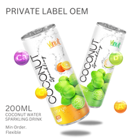 Eau de coco naturelle pure en conserve 200 ml, boisson gazeuse - Échantillon gratuit - Fabrication de boissons gazeuses/Marque privée OEM