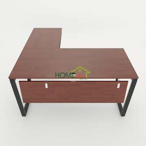 Bureau contemporain en forme de trapèze en L, 150x140cm, assemblage requis - Product Image 3