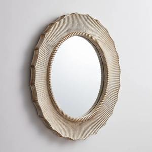 Square for <b>Gold</b> Art Deco Wall <b>Mirror</b> with Fluted Textured Frame and Rope Detail for Wedding Living Room Entryway - Product Image 1