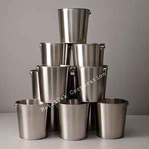 Refroidisseur de champagne en acier inoxydable poli seau à glace empilable baignoire fête Barware refroidisseur de bière en métal refroidisseur de boisson à paroi unique - Product Image 6