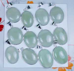 Colgante de bisel de superposición de plata de piedras preciosas sueltas pulidas de Aqua Aventurina Natural de alta calidad, collar al por mayor, joyería para mujer - Product Image 3