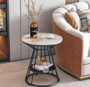 Mesa de Centro Decorativa, Mesa Auxiliar Moderna y Sencilla, Mesa Redonda - Product Image 1