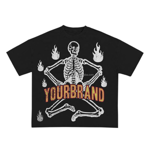 T-shirt vintage surdimensionné pour hommes, délavé à l'acide, personnalisé, épaule tombante en coton microfibre, tricoté lourd et épais - Product Image 1