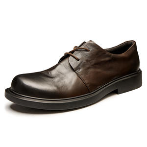 Chaussures mocassins en cuir de veau avec détails cousus à la main et soutien de la voûte plantaire, chaussures de ville pour hommes - Product Image 1