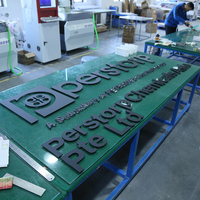 Letrero de Pared con Logotipo de Empresa 3D Personalizado, Letrero Exterior 3D con Letras de Canal para Publicidad Comercial