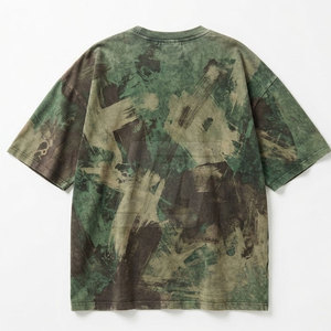 T-shirts Oversize Homme en Coton Épais Délavé à l'Acide, Coupe Décontractée Épaules Tombantes, Streetwear, T-shirts Décontractés à Motifs, Vêtements Personnalisés en Gros - Product Image 2