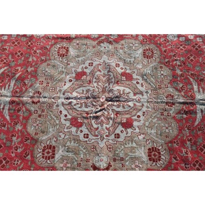 Turkish Vintage Large Rug 6.2x9 ft, <b>Red</b> <b>Wool</b> Rug - Product Image 4