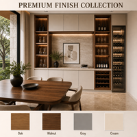 Buffet de cuisine intégré moderne de luxe KEJIA avec refroidisseur à vin intégré et éclairage LED