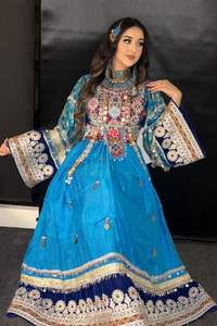 Tribal étnico Vintage Kuchi vestido transpirable afgano Pakistán hecho fiesta prendas de vestir transpirable Pathani tradicional multicolor vestido - Product Image 3