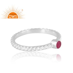 แหวนพลอยทับทิมธรรมชาติทำจากเงินสเตอริงเครื่องประดับตามสั่งสำหรับเป็นของขวัญสำหรับผู้หญิง - Product Image 4